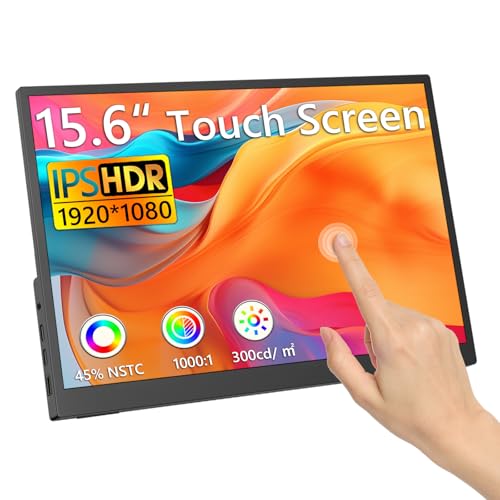 kyyivwine 15,6 zoll tragbarer monitor fhd 1080p touchscreen 2 usb-c hdmi für laptop pc ps5 xbox