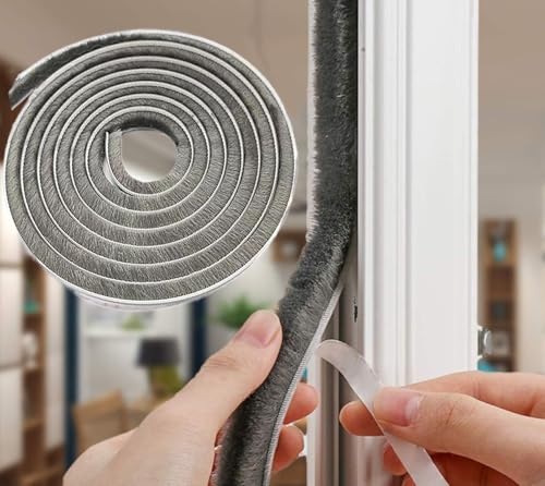 bürstendichtung selbstklebend 10m 9mm x 23mm grau für rolladen, tür, fenster, lücken 9-20mm