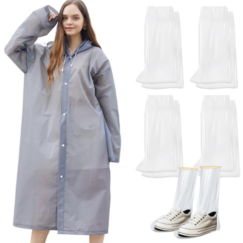 regenponcho wiederverwendbar, regencape atmungsaktiv, 1 stück, 5 paar regenstiefel, fahrradbekleidung