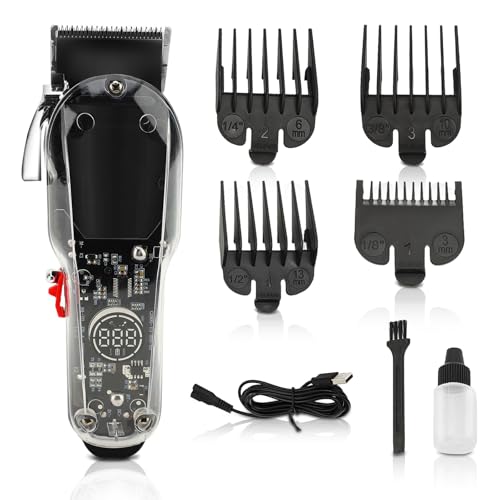 haarschneidemaschine herren digital lcd, mehrstufig mit 4 führungskämmen