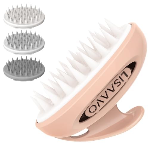 lisaavo scalp brush für haare, kopfmassage-bürste, haarwachstum, 3 härtegrade, rosa