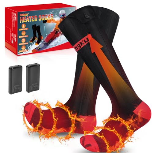 Produktbild: beheizbare socken damen herren akku 4000mAh 3 temperaturstufen schwarz 43-46