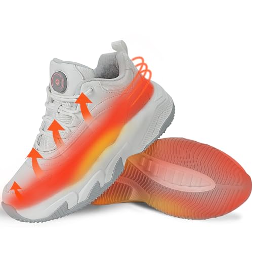 beheizbare schuhe mit usb, beheizbare sneaker für herren und damen, 3 temperaturstufen, weiß, 39eu