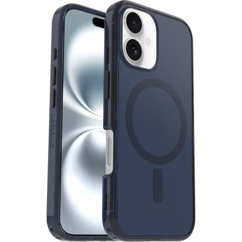 otterbox symmetry series clear magsafe hülle für iphone 16, transparent, blau