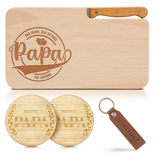 holz frühstücksbrettchen gravur geschenkidee papa 5-teiliges set weihnachten