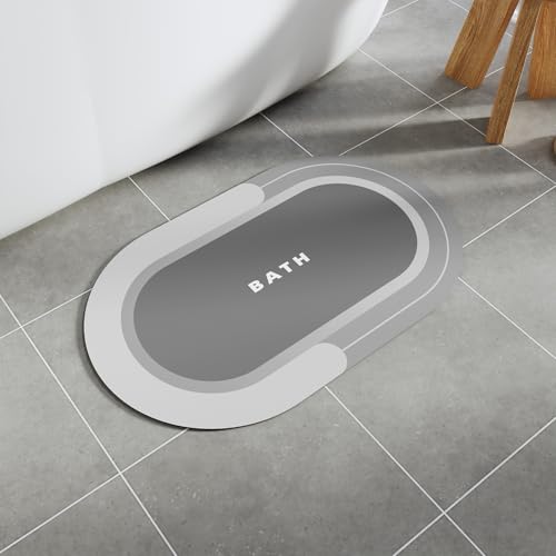 badematte 40x60cm grau, extra saugfähig, schnell trocknend, rutschfest, vielseitig, sixhome