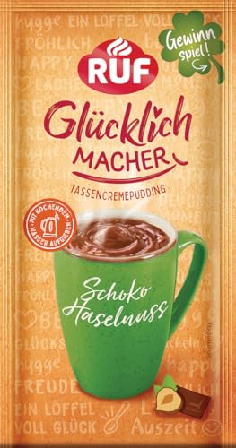 ruf schoko haselnuss tassenpudding, cremiger schokopudding mit haselnüssen, 1 x 59g