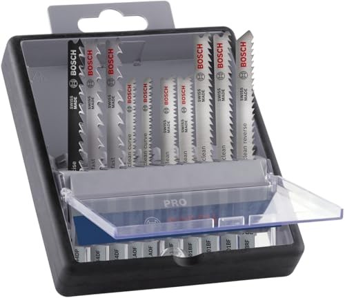 Bosch 10x PRO Stichsägeblatt-Set 10-tlg. für Hartholz und Laminat, 83 mm
