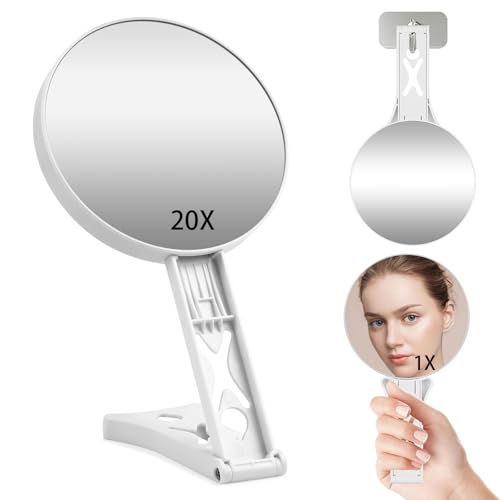 20-fach vergrößerungsspiegel junyaoxuan doppelseitig 1-fach/20-fach 11,43 cm reisespiegel