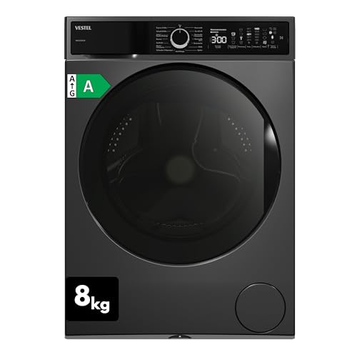 vestel waschmaschine frontlader 8 kg 1400 u/min inverter-motor dampf aqua stop dark inox