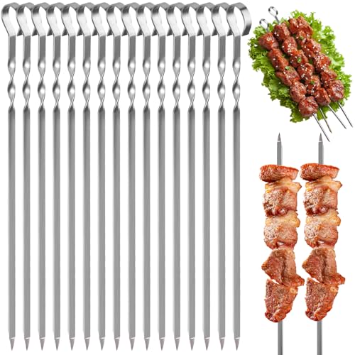 yanxinke edelstahl grillspieße 20 pcs lange kebab spieße wiederverwendbar BBQ