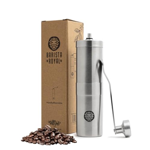 manuelle kaffeemühle edelstahl mit keramikmahlwerk - espressomühle - präzise mahlgradeinstellung