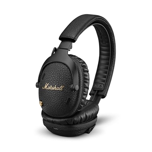 marshall monitor iii anc kopfhörer mit active noise cancelling, 70 stunden akkulaufzeit - schwarz