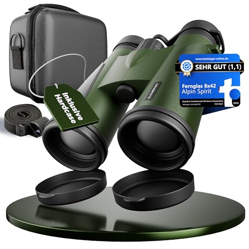 Fernglas 8x42 mit Hardcase & Zubehör  wasserabweisend, FMC Linse, BAK4, grün