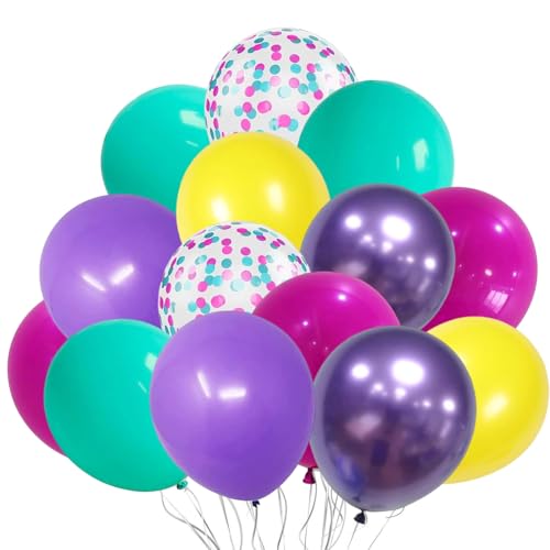 Produktbild: lila rosa blaue luftballons, meerjungfrauen ballon-set 60 stück 12 zoll party deko