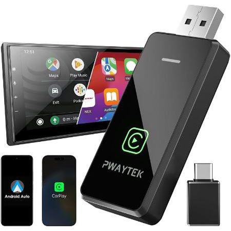 wireless android auto und carplay adapter pwaytek ab 2015 für 24,99 euro