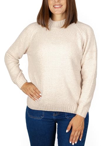 magic select mid neck pullover frauen, gestrickt, langarm, größe L, winter herbst