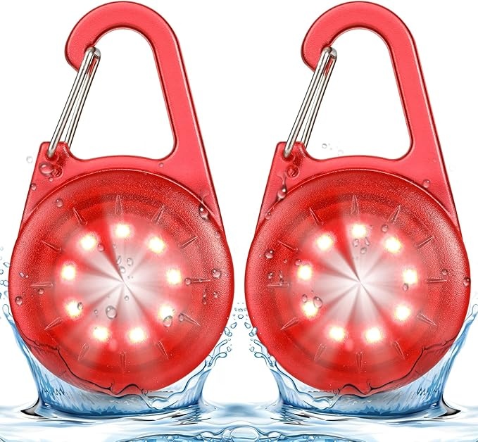 Taximi LED Blinklicht IP68 Wasserdicht USB Aufladbar für Schulranzen Hunde 2er (Grün)