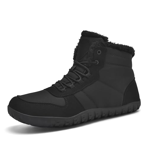 tiaroott winter barfußschuhe herren warm gefüttert knöchelhoch schneestiefel eu 39-47