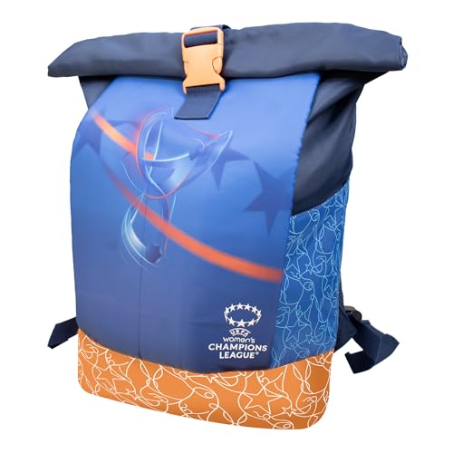 uefa frauen champions league rucksack, roll-top, lizenziertes merchandise, geschenkidee