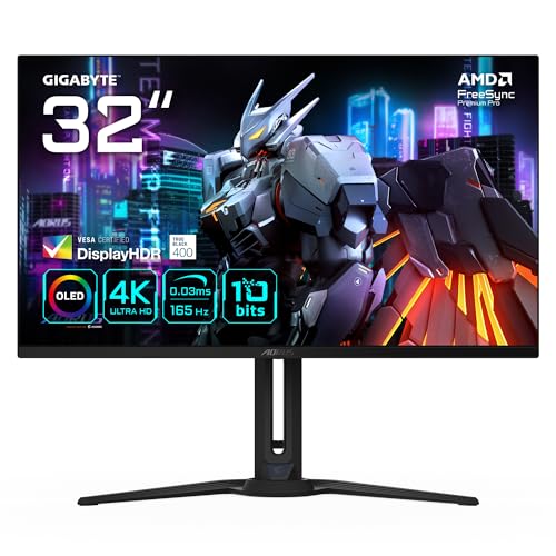 gigabyte aorus fo32u 31,5 zoll uhd monitor 400 nits hdmi 2.1 displayport 1.4