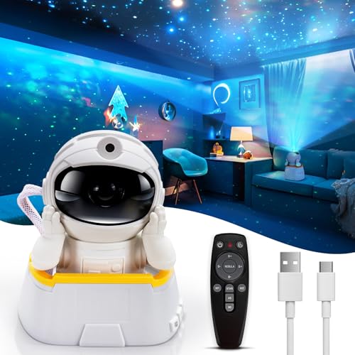 led spaceman sternenhimmel projektor von yayza, astronaut lampe mit fernbedienung