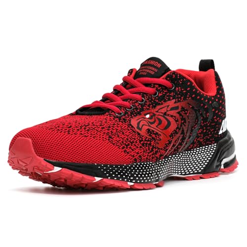 ashion herren sneakers atmungsaktive turnschuhe leichte laufschuhe rot 39 eu