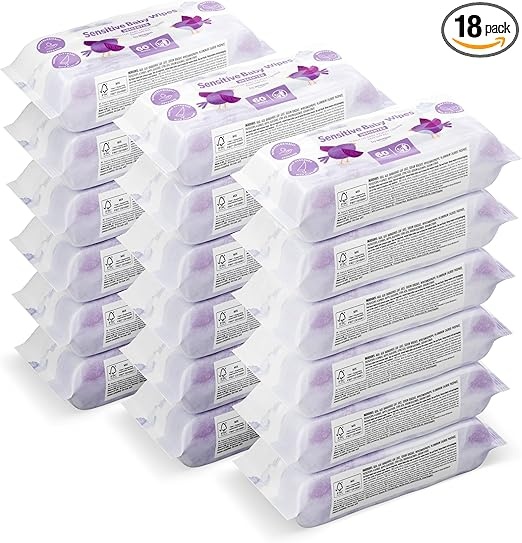 by Amazon sensitive baby feuchttücher 100 % pflanzliche fasern 1080 stück 18er pack