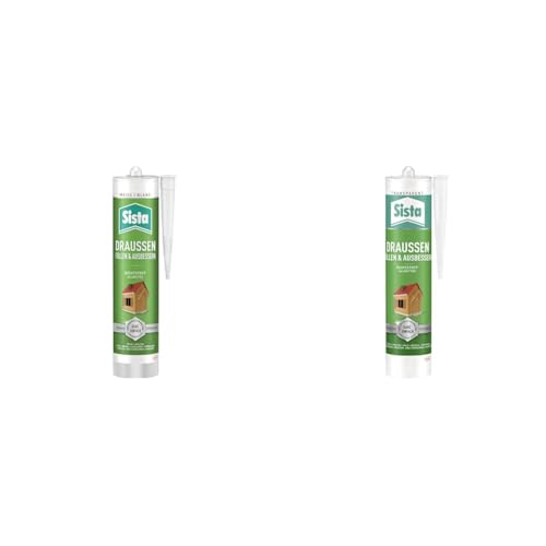 Sista DRAUSSEN Dichtstoff 2er-Set 280ml transparent und weiß, wetterfest abdichten