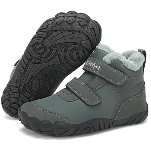 mishansha barfußschuhe kinder winter gefüttert für mädchen und jungen gr. 25-36 eu