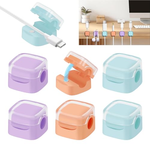 farerkass kabelhalter 6 x magnetische kabelclips für tisch und nachttisch, selbstklebend