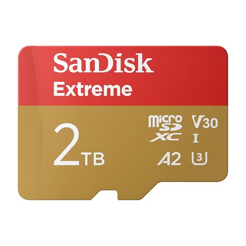 sandisk extreme microSDXC 2TB UHS-I U3 A2 V30 R240 W140 mit SD Adapter