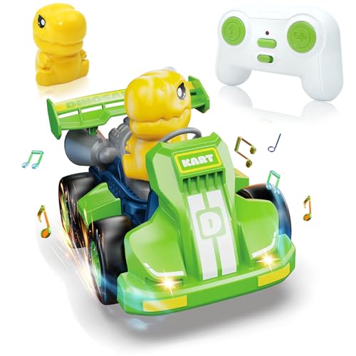 delycazy ferngesteuertes dinosaurier auto mit musik und licht für kinder 2-8 jahre
