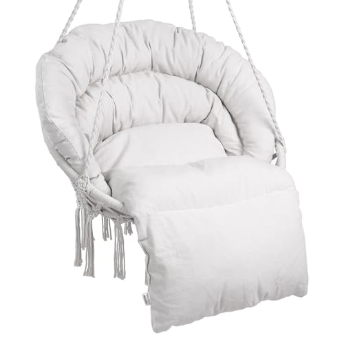 vevor hängesessel makramee 150kg hängestuhl mit kissen und fransen beige 800x625x1200mm