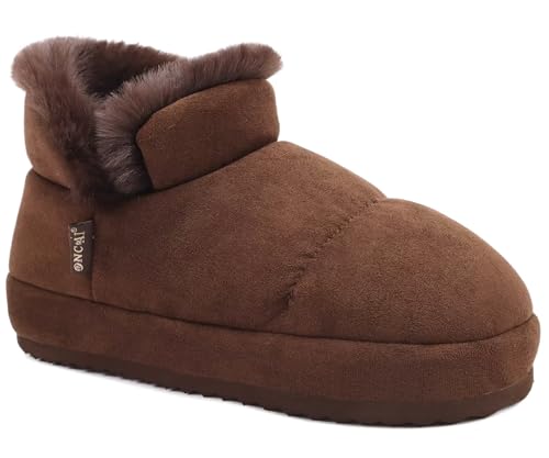 oncal damen hausschuhe slipper winter bootie indoor outdoor braun größe 37