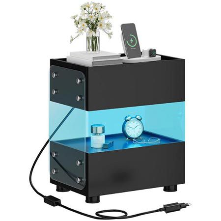 yitahome nachttisch rgb mit 2 schubladen für 39,99 euro statt 80 euro