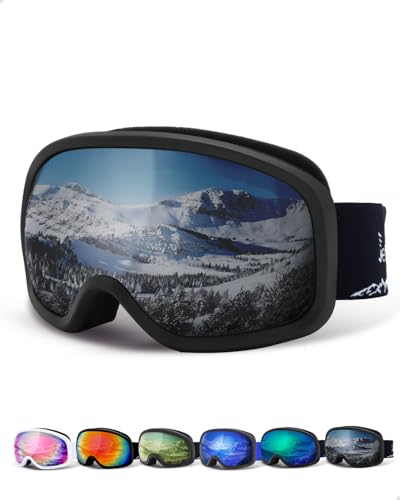 jetblaze skibrille unisex otg schneebrille für brillenträger mit uv schutz silber linse