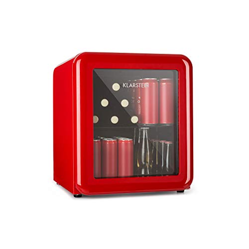 klarstein poplife getränkekühler retro mini-bar 48 l 0-10 c 39 dB rot
