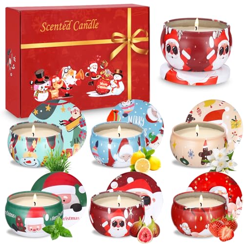 kureny 6 Stück Duftkerzen Weihnachtsgeschenkset, scented candles für Frauen, Weihnachten