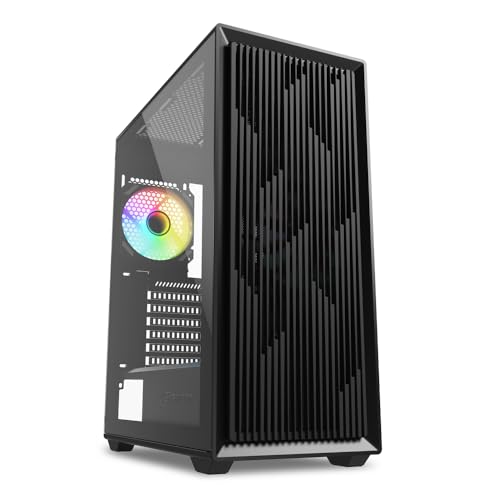 sharkoon vk2 rgb atx tower gehärtetes glas 4x 120mm bis 8 lüfter schwarz