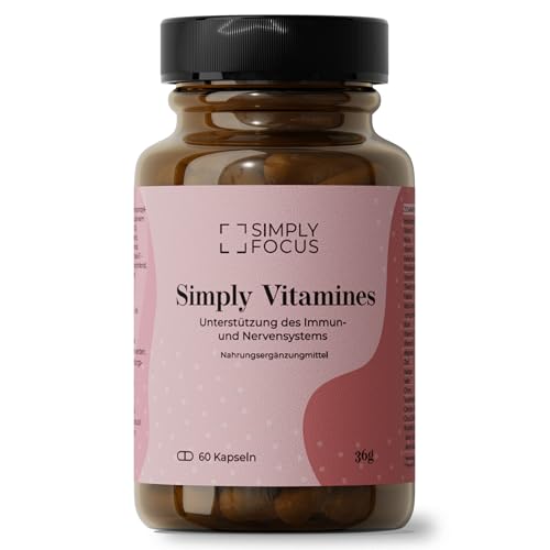 simply focus hochdosierte vitamine a-e, mineralien, coenzym q10, 60 kapseln vegan