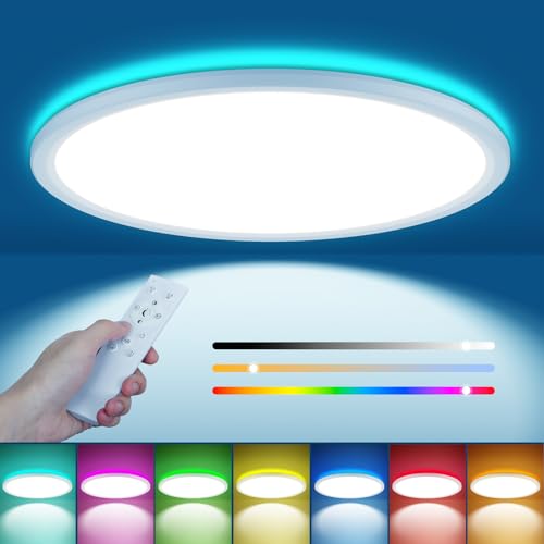 klintos led deckenleuchte dimmbar 24w rgb farbwechsel 3000k-6500k für schlafzimmer wohnzimmer küche