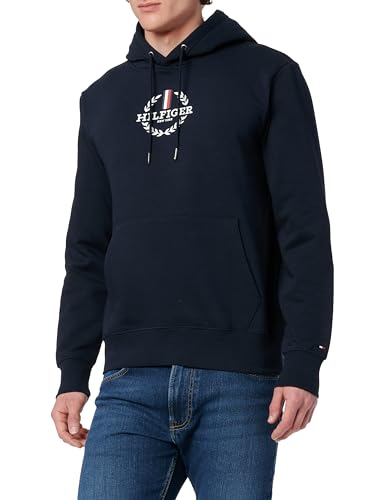 tommy hilfiger herren kapuzenpullover stripe wreath tee hoodie blau, s