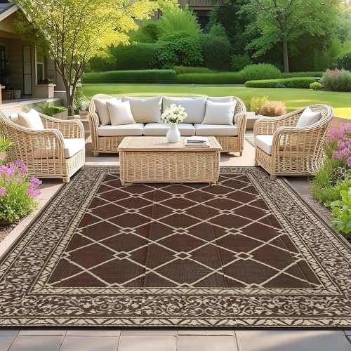 shacos outdoor teppich wetterfest 180x270 cm wendbar uv-beständig für terrasse garten balkon