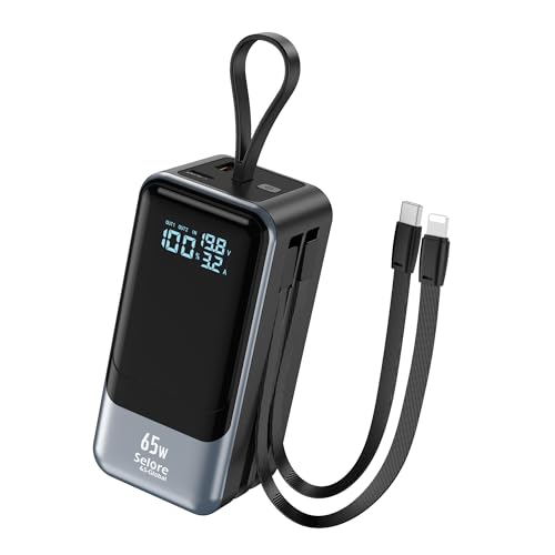 selore&s power bank 65w usb c, externe akku mit schnelles laden, 4 ports für laptop, macbook pro, ipad, iphone