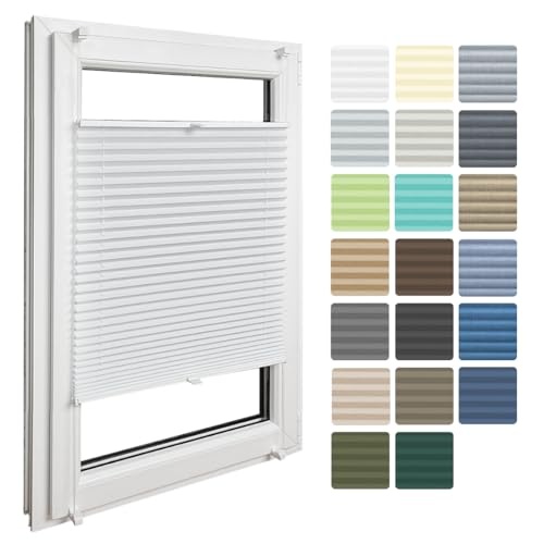 home-vision faltrollo plissee ohne bohren 60x130cm lichtdurchlässig klemmfix weiß