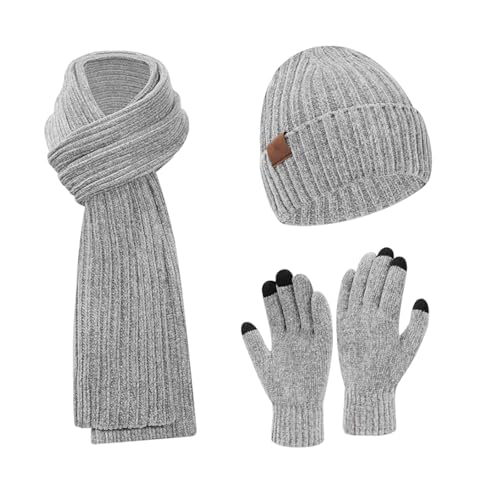 aivoro mütze schal set damen, gestrickte accessoires für winter, handschuhe geeignet
