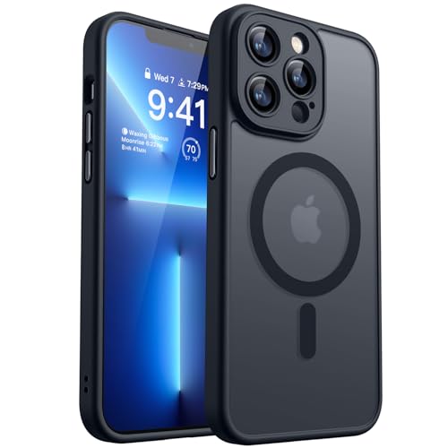 canshn iphone 13 pro hülle mit kameraschutz für magsafe, schwarz, shockproof