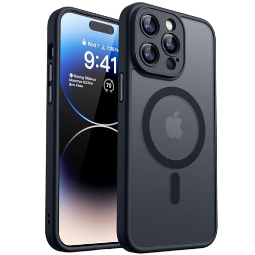 canshn hülle für iphone 14 pro max mit kameraschutz und magsafe, schwarz