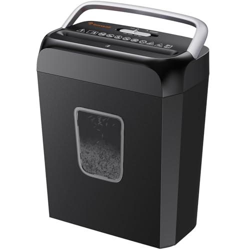 bonsaii papier shredder 6 blatt kreditkarten papierklammern sicherheitsstufe p-4 13 liter